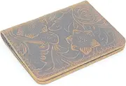 [JJNUSA] handmade Minimalist Bifold Wallet, Men's Minimalist Card Holder Distressed Leather Wallet