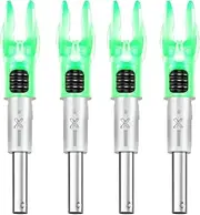 DEEPOWER X Lighted Nocks for Arrows .204”/.233”/.244”/.246” with ON/Off Switch 4-Pack with H, S, GT Bushings