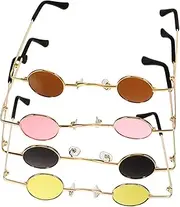 [Garneck] Hip Hop Round Sunglasses Retro Small Round Glasses Men's Sunglasses Women's Sunglasses Fashion Accessories for Parties