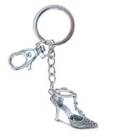 Puzzled Elegant High Heel Shoe Sparkling Charm Elegant Keychain