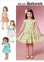 Butterick B6201 Children's/Girl's Gathered-Skirt Dresses, Size 6-7-8