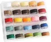 ZXUY Waxed Cord for Jewelry Making, Waxed Thread Hand Knitting Cord String for Leather/Sewing/Friendship Bracelets/Necklaces/Wind Chime/Blinds (0.55mm,25Mixed Colors)