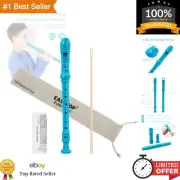 Lightweight Kids Soprano Recorder - 8 Hole Detachable Flute in Elegant Blue