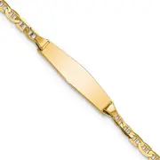 14k Semi-solid Soft Diamond Shape Anchor ID Bracelet