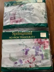 vtg springmaid NIP sabrina flower print double full sheet fitted flat