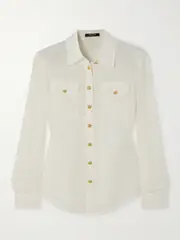 [Balmain] Balmain - Silk Crepe De Chine Shirt - White - FR 42 FR 42 White