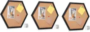 COHEALI 3 Sets Hexagon Cork Tile Photo Display Board Cork Board Decorative Small for Wall