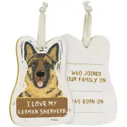 Primitives by Kathy Wooden Hanging Ornament, 2-Sided - I Love My German Shepherd