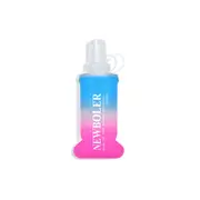 NEWBOLER BOT003 Foldable Soft Water Bottle Collapsible Portable Sports Bottle BPA-free - 150ml, Blue Gradient Pink