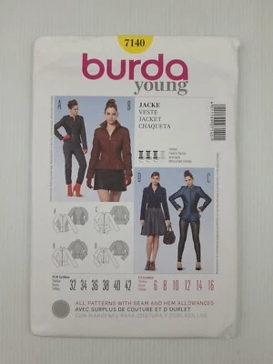 Burda Sewing Pattern 7140 Women's Jacket Pattern Size US 6-16 EUR 32-42 NEW