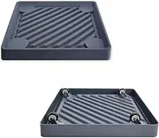 2PCS Square Plant Caddy with Hidden Wheels, Heavy Duty Plant Caddy with Wheels Plant Dolly, Pot Base for Plants Indoor Outdoor, Gray,Rolling Plant Stand with Wheels,Plant Pot Trolley, 9.96 inches