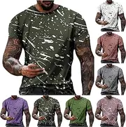 [Generic] Mens T-Shirts Summer Graphic Tees Casual Short Sleeve Crewneck Shirts Stylish Hipster Big and Tall Gym Workout Tops