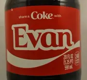 Share A Coke With Evan 2025 Personalized Limited Edition Coca-Cola Coke Bottle