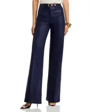 L'Agence Clayton High Rise Wide Leg Jeans in Deep Midnight