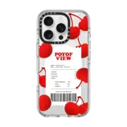 iPhone 16 Pro Clear Case MagSafe Compatible Cherry Receipt by Poyofview