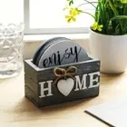 6pcs/set Wooden Kitchen Tableware Home Love Cup Trays Decoration