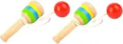 Cup and Balls Game Stacking Toys Kids Hand-Eye Coordination Training Wooden Kendama for Children