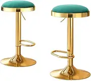 2X Artiss Bar Stools Kitchen Dining Chairs Velvet Padded Stool Green