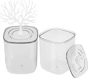 SHOWERORO Swan Antler Storage Box Cotton Swab Holder Travel Jewelry Box Toothpick Organizer