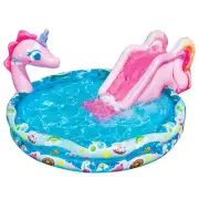 BANZAI Spray 'N Splash Unicorn Pool, Length: 78 in, Width: 60 in, Height: 32...