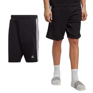 【adidas 愛迪達】3-STRIPE Short 男款 黑色 三線 刺繡 棉褲 休閒 運動 短褲 IA6351