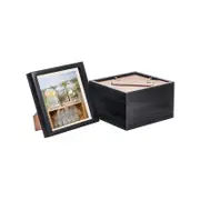 Nicola Spring 5 Piece 8 x 8 3D Shadow Box Photo Frame Set - Craft Display Picture Frame with 6 x 6 Mount - Black