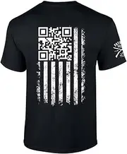 [Trenz Shirt Company] American Flag 47th President Tshirt American Flag 47th President Dance QR Code Funny Short Sleeve T-Shirt