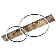 Eglo Boyal 24W LED 2 Ring Halo Timber Close to Ceiling Light