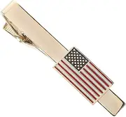 [ANDRESLAD] American Flag Tie Clip Set Stars Stripes Tie Bars for Men Unique Business Wedding