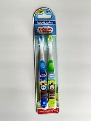 THOMAS & FRIENDS Brush Buddies Soft KIDS TOOTHBRUSH 2-PK Percy Train Blue Green