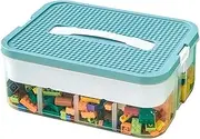 2 Layers Toy Organizer Bins, Compartment Blocks Storage Bin, Storage Containers for Building Brick Storage, Plastic Stackable Organizer Bin Toy Chest (Green 2 Layers)