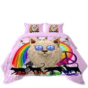 Funny and Cool Retro Cats Coverlet