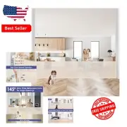 Retractable Baby Gate 145" Wide - Easy One-Hand Operation for Indoor & Outdoor