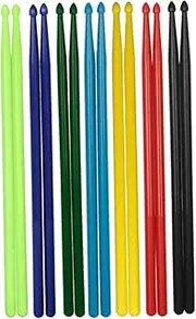 Kisangel 7 Pairs Nylon Drumsticks Lightweight and Durable Drumsticks for Adults for Practice Performance and Drum Set Use
