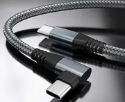 Oz Marketplace [2 Pack] [2 Meter] 60W Fast Charge Single Elbow Cables - USB C to Type C Power Delivery PD Phone Data Cord, Compatible with iPhone & Other Brands