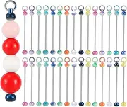MYTOAU 30pcs Multicolored DIY Bead Bar Keychain Kit - Customizable Metal Keychain Bars for DIY Craft Making & Gift Accessories