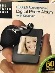 The Sharper Image Digital Photo Album USB 2.0 Rechargeable With Keychain!