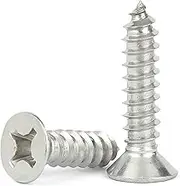 100pcs Cross Countersunk Screws M2.6 M3 M3.5 M4 M5 Size Self-Tapping Male Nail Flat Head Wood Bolts Fasteners 304 Stainless Steel(100 PCS-18mm,M5)