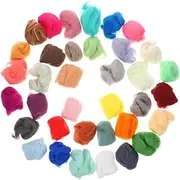 [HEALSOPTHY] Colors Wool Fibre Yarn for Needle Felting Crafts Assorted Merino Wool for Wet Felting for Creating Animals Jewelry and