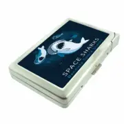 Space Sharks Em1 Cigarette Case with Built in Lighter Metal Wallet