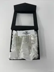 Oleg Cassini SET of 2 Fine Crystal Faceted BOTTLE STOPPERS in Gift Box-Elegant