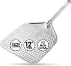 Perforated Pizza Peel 12 Inch Aluminum Pizza Paddle - Lightweight Pizza Turning