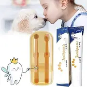 Nanoflex Pet Toothbrush, Zentric Dog Toothbrush, Flexibrush Pet Toothbrush, Silicone Dog Toothbrush, Flexibrush Pet Toothbrush with Tongue Scraper, Dog Toothbrush And Toothpaste (1 Set,Beef Flavored)