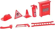 YARNOW 8Pcs Firefighter Playset with Realistic Fire Extinguishers for Engaging Accessories for Creative Roleplaying and Fire Safety Education Dollhouses and Home Decor
