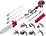 Giantz Pole Saw, 65cc Hedge Trimmer Brush Cutter Poles Tree Pruner Chainsaw Corded Electric Hand Power Chainsaws Home Garden Farm Whipper Snipper Tool Saws, 12" Bar Anti-slip Padding Shoulder Strap