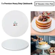 5 x Premium Heavy Duty Professional Cakeboards Round White Cake boards 20''