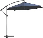 Alpen Outdoor Patio Umbrella 3M/10FT Height Adjustable Heavy Duty Sun Shade Waterproof with Cantilever and Stand for Garden Deck Backyard Pool Navy Blue