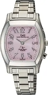 [CITIZEN] Cue & Cue HJ05-205 Women's Analog Wristwatch, Radio, Solar, Waterproof, Metal Band, Pink, silver/pink, Wristwatch, Solar Radio, Tonneau Type, Simple