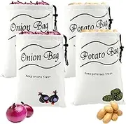 Onion Keeper Sacks,Vegetable Storage Bags,Potato Keeper,Onion Bag,Potato Storage Sacks,Cotton Potato Onion Storage Bag,Reusable Drawstring Cotton Bags for Onion Potato Garlic