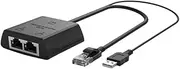 RJ45 Splitter 1 to 2 Ethernet Adapter Compatible Cat5 Cat5E Network Cable Extender for Router Laptop Easy Install (Male)